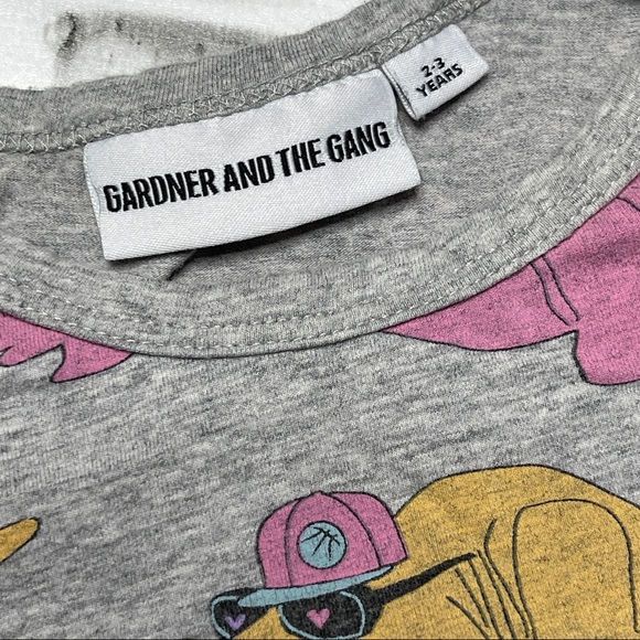 Gardner & the Gang dinosaur graphic t shirt short sleeve gray 2-3 - Picture 4 of 4